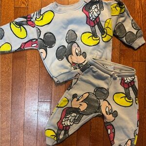 Zara Mickey Mouse Sweatshirt and Pants Set
